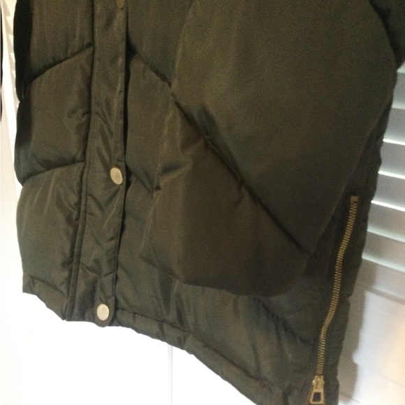 Kaffe KAjetta Puffer Jacket with Hood, Size 38, Olive Green - Picture 3 of 6